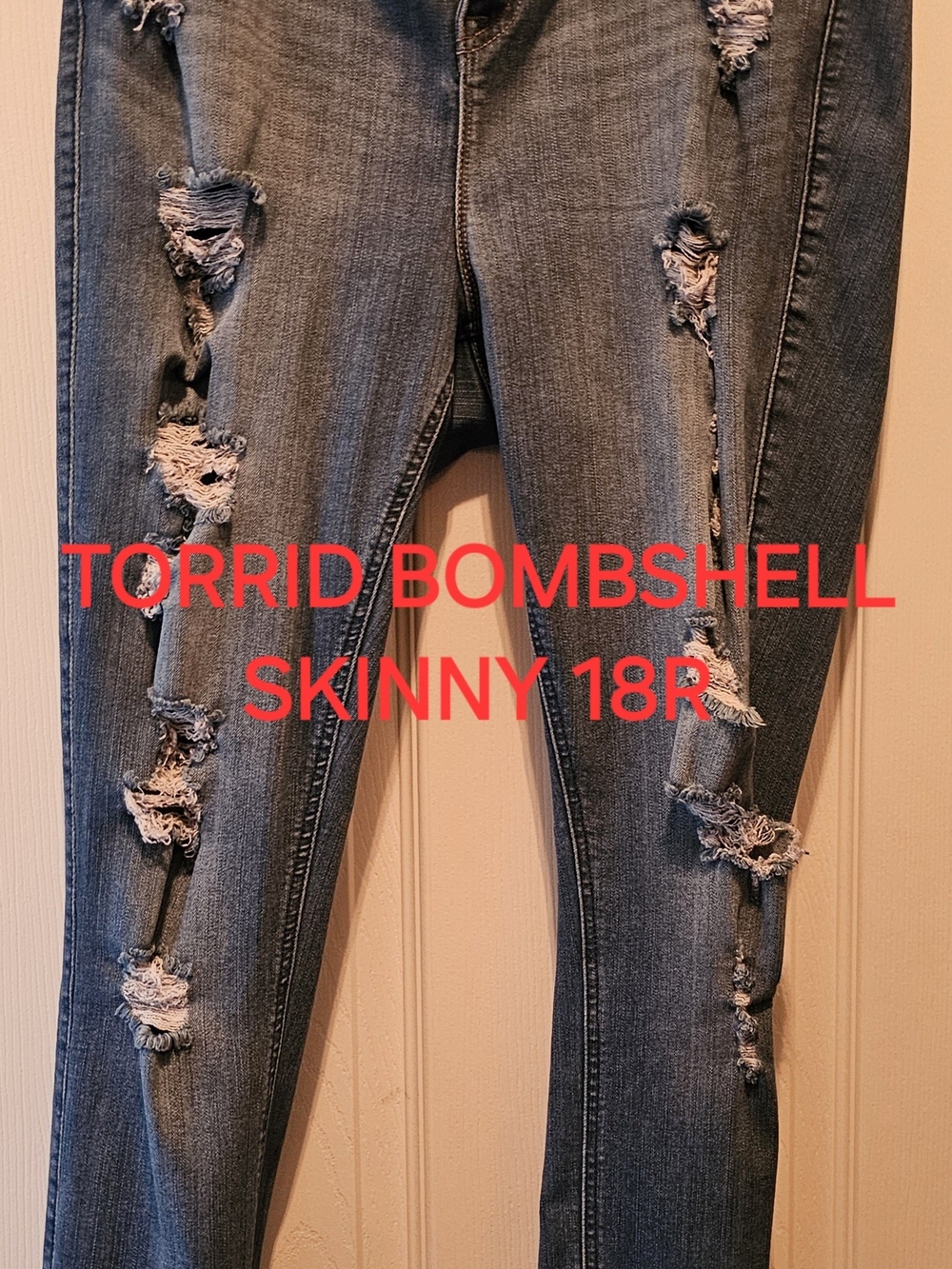 torrid Skinny Distressed Jeans - Medium Blue Wash